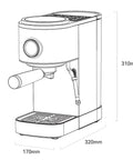 Straight Up Home Barista Dream Machine Featuring A Dual Boiler System Hella Smooth Steam Wand 58 Millimeter Portafilter side view sketch.