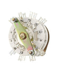 Band Selector Rotary Switch 4 Pole 3 Position 2 Deck 16 Pin For Radio TV And Industrial Control Panels, top view with metal shaft
