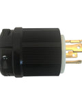 Side view of L16-30 Grounding Locking Plug 30A 480V AC 3 Pole 4 Wire Industrial Power Connector CUL Listed