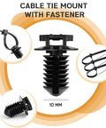 Universal Nylon Cable Tie Buckle Clips Kit 160 Pcs Self Locking Zip Ties With Push Pin Anchors for wiring and fastening