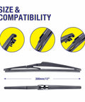12 Inch Rear Wiper Blades Replacement For Toyota RAV4 Highlander Land Cruiser Yaris Venza Sienna And More Models size and compatibility