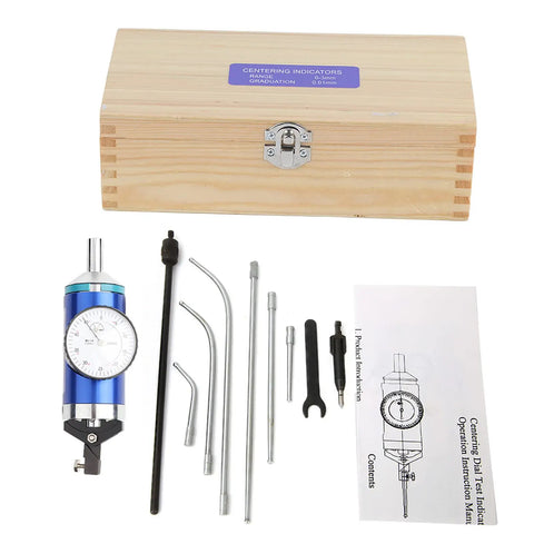 Coaxial Dial Indicator For Milling And Fixture Alignment, Pro Grade Lever Gauge With 0.01mm Precision, complete kit with wooden box