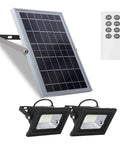 Lit Outdoor Solar Flood Lights Dusk To Dawn With Remote Control 800LM 64 LED 6500K White LED Floodlights with solar panel and remote