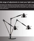 Three LED Desk Lamps With Metal Swing Arm, 1500 Lumens, Vintage Industrial Reading Light With 360 Degree Swivel Head, Gesture Control