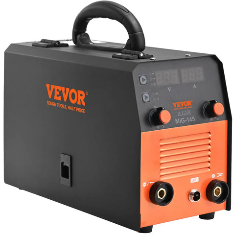145 Amp Do-It-All 3-In-1 Welder Flux Core MIG, Lift TIG, and Stick Welder With IGBT Inverter, front view with controls