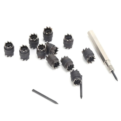 13Piece Spot Weld Cutter Set 3/8 Inch Double Sided Weld Removal Kit for Stainless Steel Iron Aluminum Thin Metal Sheets