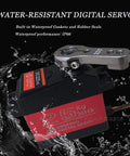 Beefy 25Kg RC Digital Servo With Full Metal Gear Waterproof 180 Degree Control Angle DS3225MG underwater showcasing IP66 rating