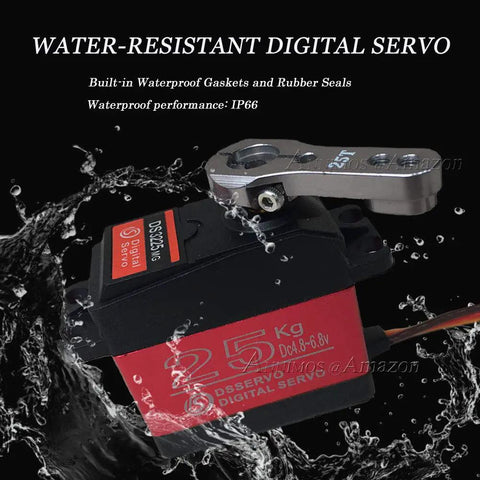 Beefy 25Kg RC Digital Servo With Full Metal Gear Waterproof 180 Degree Control Angle DS3225MG underwater showcasing IP66 rating