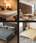 Hella Sturdy Heavy Duty Galvanized Steel Bed Rail Bracket For Reinforcing Creaky Bed Frames With Thick Load Bearing Plate And Secure Hardware For Zero Fuss DIY Repairs shown with wooden bed frames.