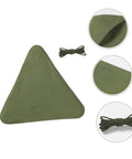 Beast Portable Tripod Camping Stool With Triangle Cloth foldable outdoor stool component detail, green fabric and cord.