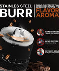 Portable Burr Coffee Grinder For Travel And Camping Cordless Electric Rechargeable Stainless Steel Conical Burr detail