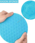 Badass 6-Inch Foam Buffing Pads for Cars, Heavy-Duty Polisher Pads with Hook and Loop Fit Drills and Dual Buffers, showing blue hexagon sponge for auto detailing.