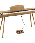 88 Key Fully Weighted Digital Piano With Hammer Action Keyboard, burlywood finish, individual pedals, ideal for beginners