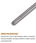 Close-up of Eight Pack 8/32 Inch M4 Threaded Rods With Hex Nuts, 8 Inch Stainless Steel, DIY Fairy Garden Stakes and Projects.