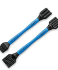 Silicone Glue Brush Set For Beadlock Tenons Ribbed Tenon Shaped Applicators with blue handles and ribbed black tips