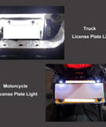 Hella Bright 12V Waterproof License Plate Light Kit for Motorcycle and Truck, cool white LED illumination