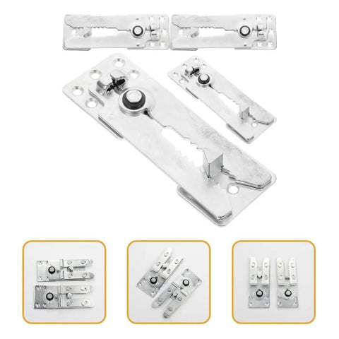 Four Piece Silver Iron Sofa Connectors for Sectional Sofas and Furniture, Interlocking Couch Clips for Living Rooms and Offices