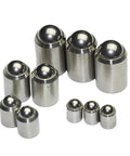 Heavy Duty Stainless Steel Spring Ball Plunger set of ten, various sizes for reliable precision positioning in tough jobs.