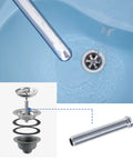 Rock Solid 70mm Chrome Plated Brass Extended Bolt Screw Kitchen Sink Basket Strainer Plug Drain Replacement with installed parts.