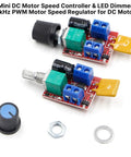 PWM DC Motor Speed Controller 5A Dimmer For 3V To 35V DC Motors And Fans With Adjustable Duty Cycle, 10kHz PWM, pack of 2