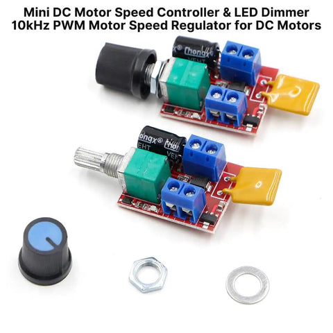 PWM DC Motor Speed Controller 5A Dimmer For 3V To 35V DC Motors And Fans With Adjustable Duty Cycle, 10kHz PWM, pack of 2