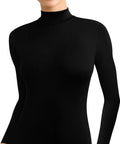 Back Zip Turtleneck Ballet Leotard For Women, No Front Hardware For Clean Lines, Comfy Yet Sleek Dancewear visible on model