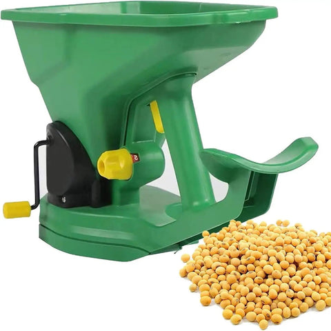 Adjustable Hand Crank Seed Spreader For Grass Seed Fertilizer Salt Ice Melt And More Portable Lawn Garden Seeder with seeds
