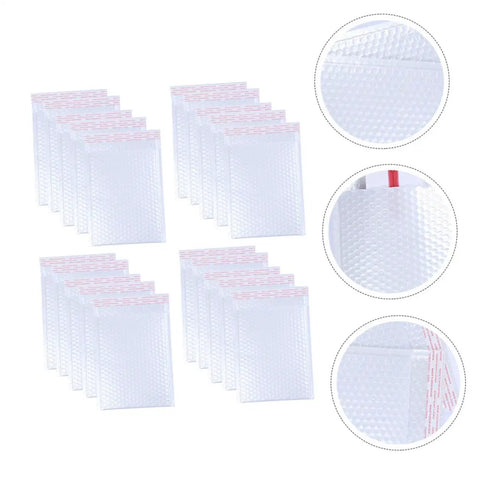 25 Pack White Bubble Mailers 24x35 Plus 5cm Self Seal Padded Envelopes Shockproof Shipping Bags with detailed texture view