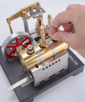 Hand adjusting valve on Full Metal Steam Engine Model Kit With Horizontal Boiler, Working Mini Stationary Steam Engine, Educational Engineering Toy For Builders And Steam Heads, 84 Piece DIY Science Set For Hands On Learning