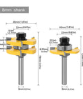Kickstart Your Woodworking With This Awesome 2PC 6mm Tongue And Groove Router Bit Set Made For Precision T-Slot Joinery On 3/4 Inch Stock For Flooring Paneling And Furniture Projects Without Breaking The Bank - 8mm shank router bits with dimensions.