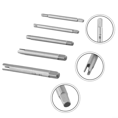 Premium Alloy Steel Tap Extractor Set 5 Pieces Metric Screw Remover Drill Tool Kit for Broken Taps M3 M5 M6 M8 M10, alloy steel