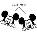 Two Pack Cute Peeking Mouse Wall Decal Vinyl Sticker 3.5x3.5 Inches For Light Switch Windows Cars Trucks SUVs Vans Bumpers