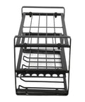 Heavy Duty Wall Mounted Drill Rack Black Steel Tool Holder featuring open design and grid structure for easy access to tools.