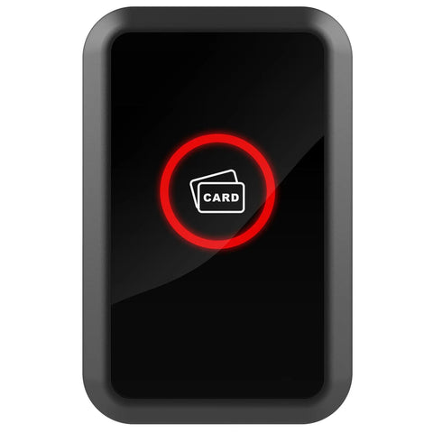Front view of 125KHz RFID Card Reader With Wiegand 26 Bit Or Wiegand 34 Bit For Door Access Control System, red LED indicator.