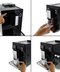 Top Shelf Bean To Cup Coffee Machine No Sweat Slick Operation 15 Bar Pressure, user selecting settings for espresso.