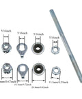 Lightweight 140mm Front Hub Axle Kit for Multi Speed Bikes Five Sixteenths Inch with conical lock nut and washer