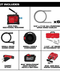 Top Tier Cordless Sectional Drain Cleaner With Brushless Motor Powers Through Roots Up To 150 Feet In Pipes From One Inch To Six Inches Light With Carry Strap One Key Compatible Includes Battery And Charger Sick Tool For Pros Who Need It Badly. Kit includes sectional machine, cables, hose, container, battery, and charger.
