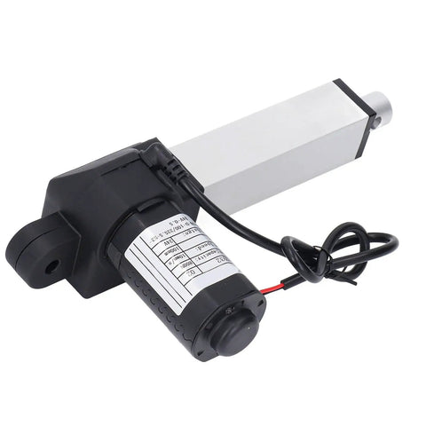 24V DC Electric Linear Actuator 800N With 100mm Stroke And End Limit Switch Rugged Aluminum Tube Frame ABS Connectors Built To Last Yet Smooth Linear Motion For DIY Projects And Industrial Automation, side view