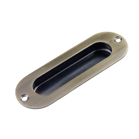 Flush Recessed Pulls Set, Antique Bronze Finish Stainless Steel Hardware For Barn Sliding Doors, Pocket Doors, Cabinets And Cupboards.