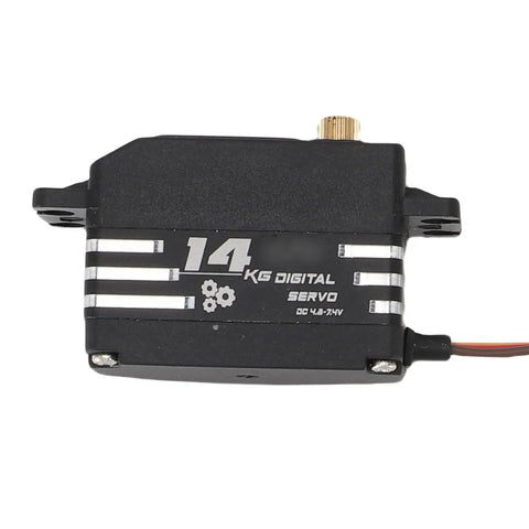 Beast Mode Digital Servo Motor Dishing Out A Gnarly 14K Gram Pull With Lightning Agility For Bullet Proof Stability On RC Cars Trucks Boats And Hobby Units, 14 kg rated, compact design.