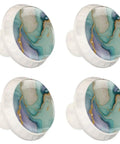 Game Changer 4 Pack Round Cabinet Knobs With Sleek Marble Look In Green Purple Gold And White Includes Heavy Duty Screws For Quick Swaps On Dressers Cupboards And Wardrobes Fast - stylish 35mm knobs with marble glass finish.