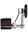 Straight Up Accurate Hella Reliable Digital Length Meter With Simple Controls And Preset Counter For Cable Wire And Fishing Line Tracking In Feet Yards Meters And Inches displaying a digital counter with rotary encoder.