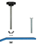Four Pack Hold Down Clamp Kit For CNC Routers with components, 3.35 In L x 0.80 In W x 2.70 In H, laid out separately