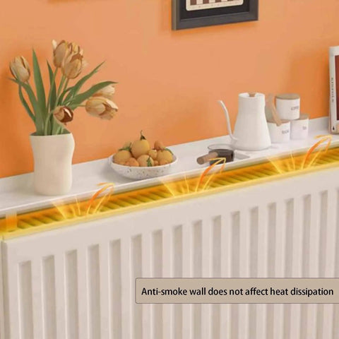 Super Heavy No Drill Radiator Shelf Bracket Wall Mount Support for Home Office, aluminum bracket holding fruit and flowers.
