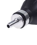 Close-up of Two Pack Bulb Type Rubber Fuel Primer Pump Kit For Marine Boats showing nozzle and threaded connection.