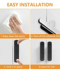 Stick On Adhesive Pull Handles 4 Pack 140mm Black Plastic Peel And Stick Multipurpose Grips For Cabinets Doors Wardrobes Closets Barn Doors Easy Install Durable ABS, installation steps on cabinet doors