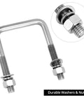 Heavy Duty 304 Stainless Steel U Bolts Four Pack With Lock Nuts And Washers For Boat Trailers And Three Inch Square Beams
