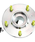 4pc Wheel Hub & Bearing Assemblies Front or Rear for 2000-2013 Chevy Impala, 1997-2008 Pontiac Grand Prix, top view with sensor plug