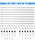 Package list for Adjustable Tilt Solar Panel Mount Brackets For Roof RV Boat And Off Grid 2 Sets With Foldable Legs hardware