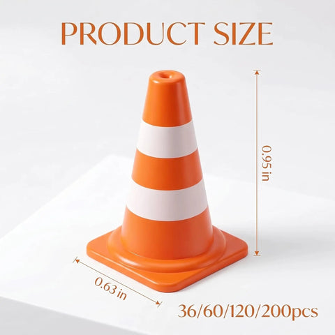 Kick Off Your Events With These Durable Mini Traffic Cones Bulk Pack Designed For Birthday Parties Classroom Drills And Hobby Track Layouts Ready To Roll Anytime Featuring Bold Assorted Colors Straight Up Tough Build, orange mini cone height 0.95 in, width 0.63 in.